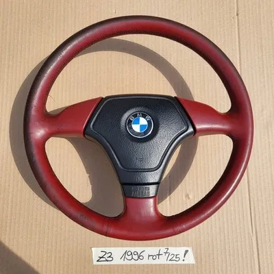 BMW E31 E34 E36 E39 Z3 Lenkrad 1093354 Leder Lenker Rot + Fahrer Airbagmodul