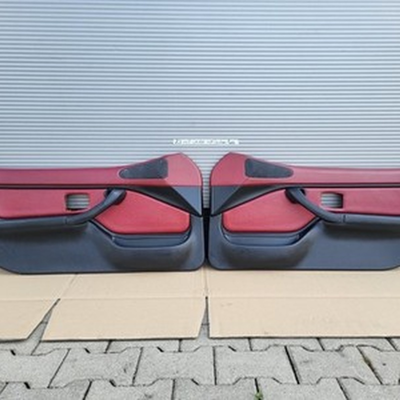BMW Z3 Roadster  Tür Verkleidung Voll Leder Rot Schwarz R+L + Türgriff ABHOLUNG