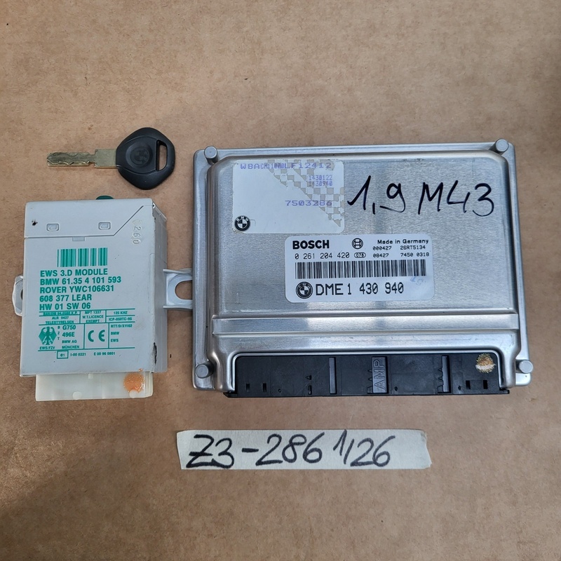 BMW Z3 Motorsteuergerät 7503286 Grund Modul 1430940 + EWS 4101593 + Schlüssel