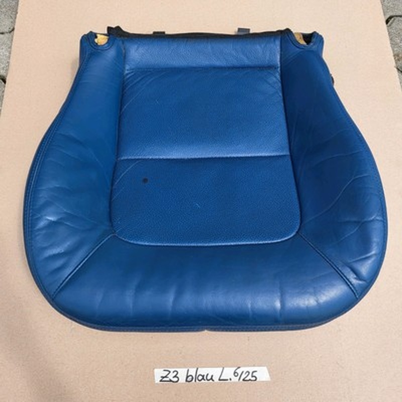 BMW Z3 Roadster Fahrer Sitz Kissen Unterteil Leder blau Bezug + Polster LINKS