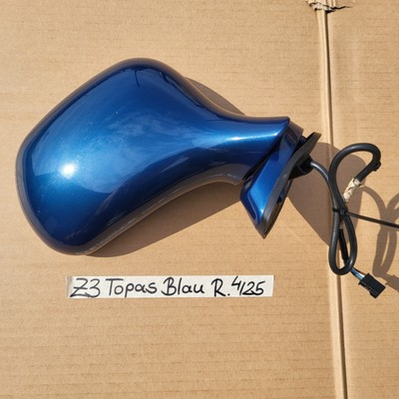 BMW Z3 Roadster Seiten Außen Spiegel Gehäuse Glas Motor RECHTS Topas Blau