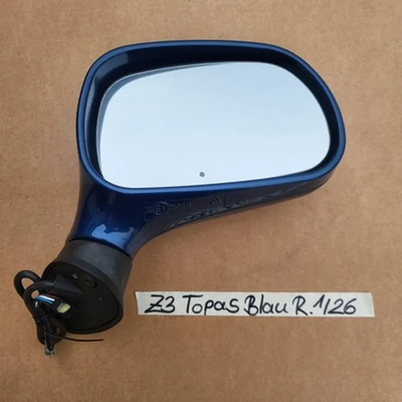 BMW Z3 Roadster Seiten Außen Spiegel Gehäuse Glas Motor RECHTS Topas Blau 
