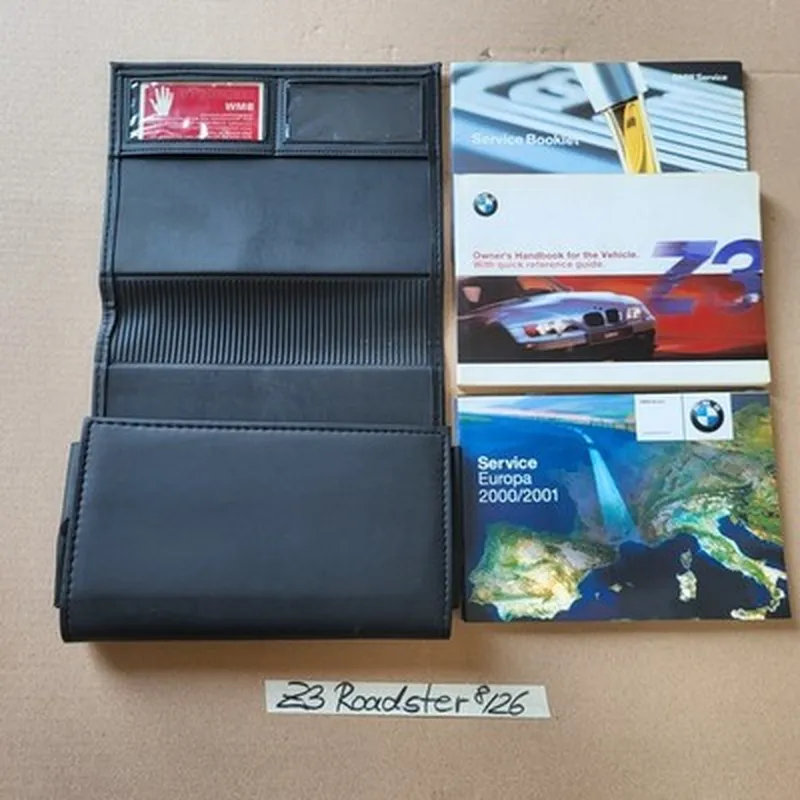 BMW Z3 Roadster Bordmappe Kunst-Leder  Handbuch Betriebsanleitung Englisch