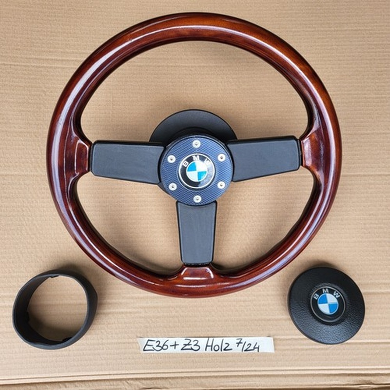 BMW E30 + Z1  + Z3 Holz Lenkrad mit Leder / Classic Lenker