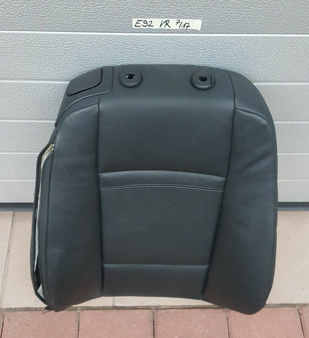 BMW E92 E93 Beifahrer Sitz Rücken Lehne  Leder Bezug Dakota schwarz 9116908 – Bild 1