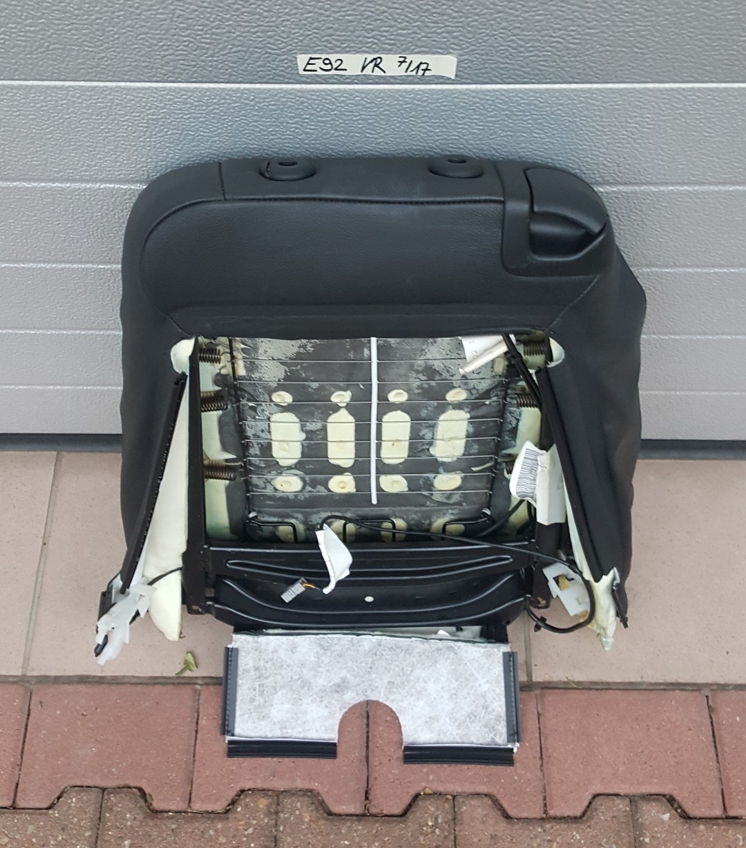 BMW E92 E93 Beifahrer Sitz Rücken Lehne  Leder Bezug Dakota schwarz 9116908 – Bild 3