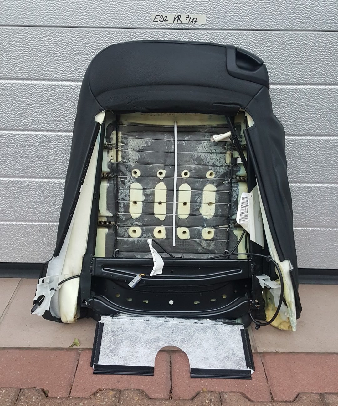 BMW E92 E93 Beifahrer Sitz Rücken Lehne  Leder Bezug Dakota schwarz 9116908 – Bild 4