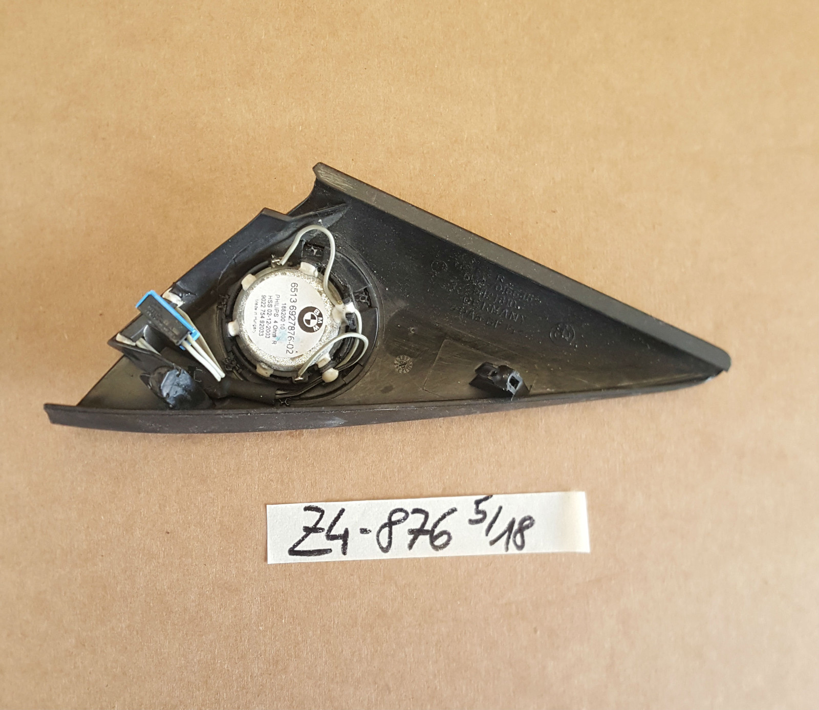 BMW Z4 E85 Hochton Lautsprecher rechts 6927876 + Verkleidung Eckblende – Bild 2