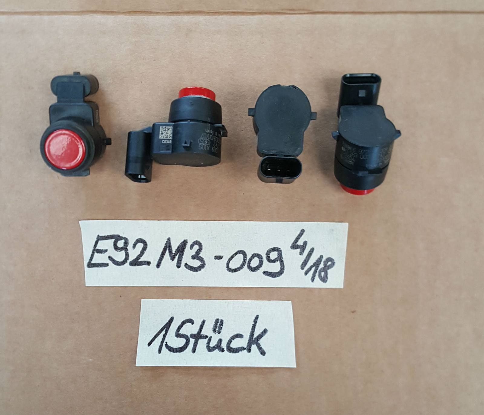 BMW E90 E91 E92 PDC Park Rückfahr Sensor Ultraschall Wandler rot 6977009 – Bild 1