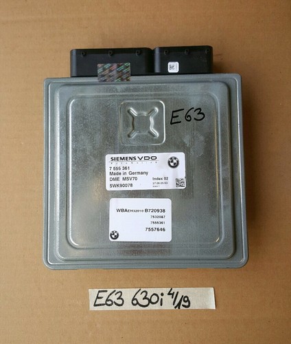 BMW E63 E64 Motor Steuergerät 7555361 N52 CAS Modul 6965050 Schlüssel Schloss – Bild 2