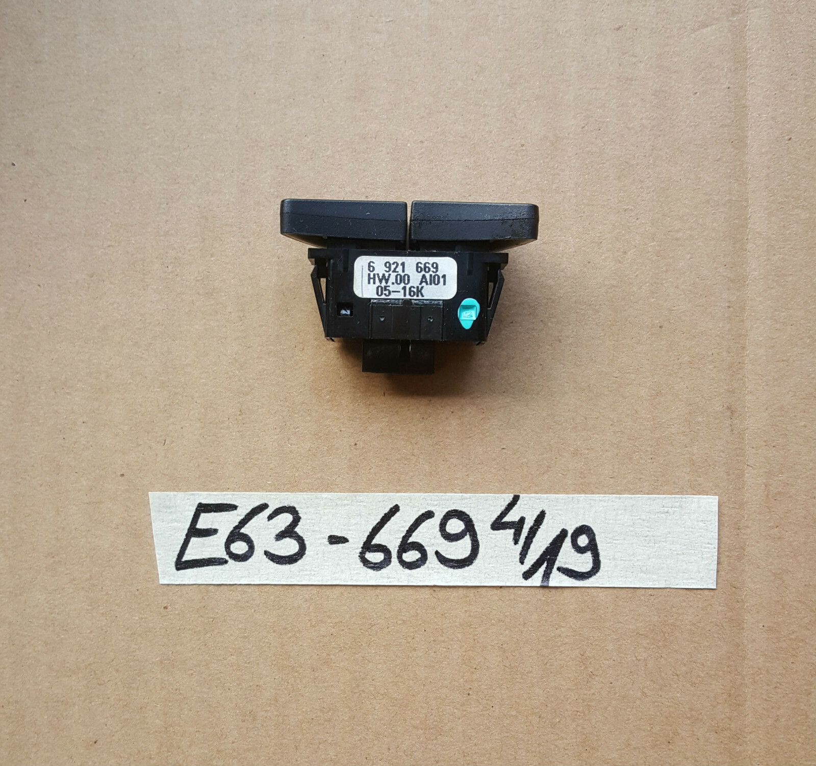 BMW E63 E60 E61 Menü Schalter Sprachsteuerung Navi Taste Menüschalter 6921669 – Bild 2