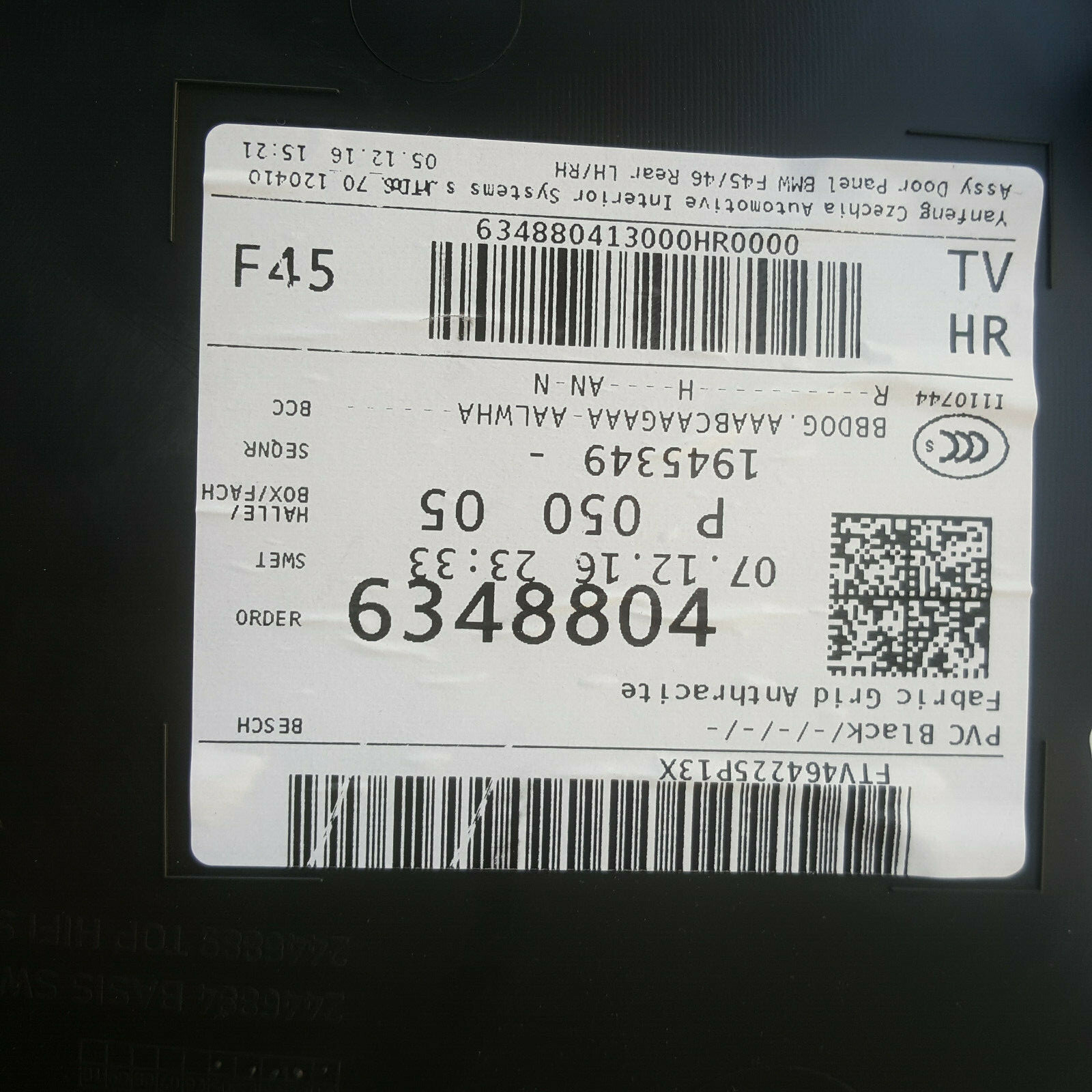 BMW F45 Tür Verkleidung HINTEN RECHTS Stoff Grid Anthrazit Lichtpaket ABHOLUNG – Bild 6