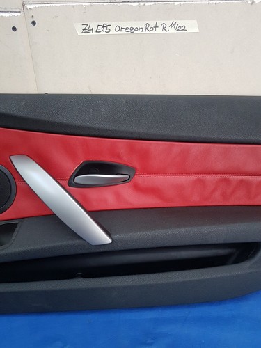 BMW Z4 E85 E86 Beifahrer Türverkleidung RECHTS Leder Oregon rot schwarz – Bild 3