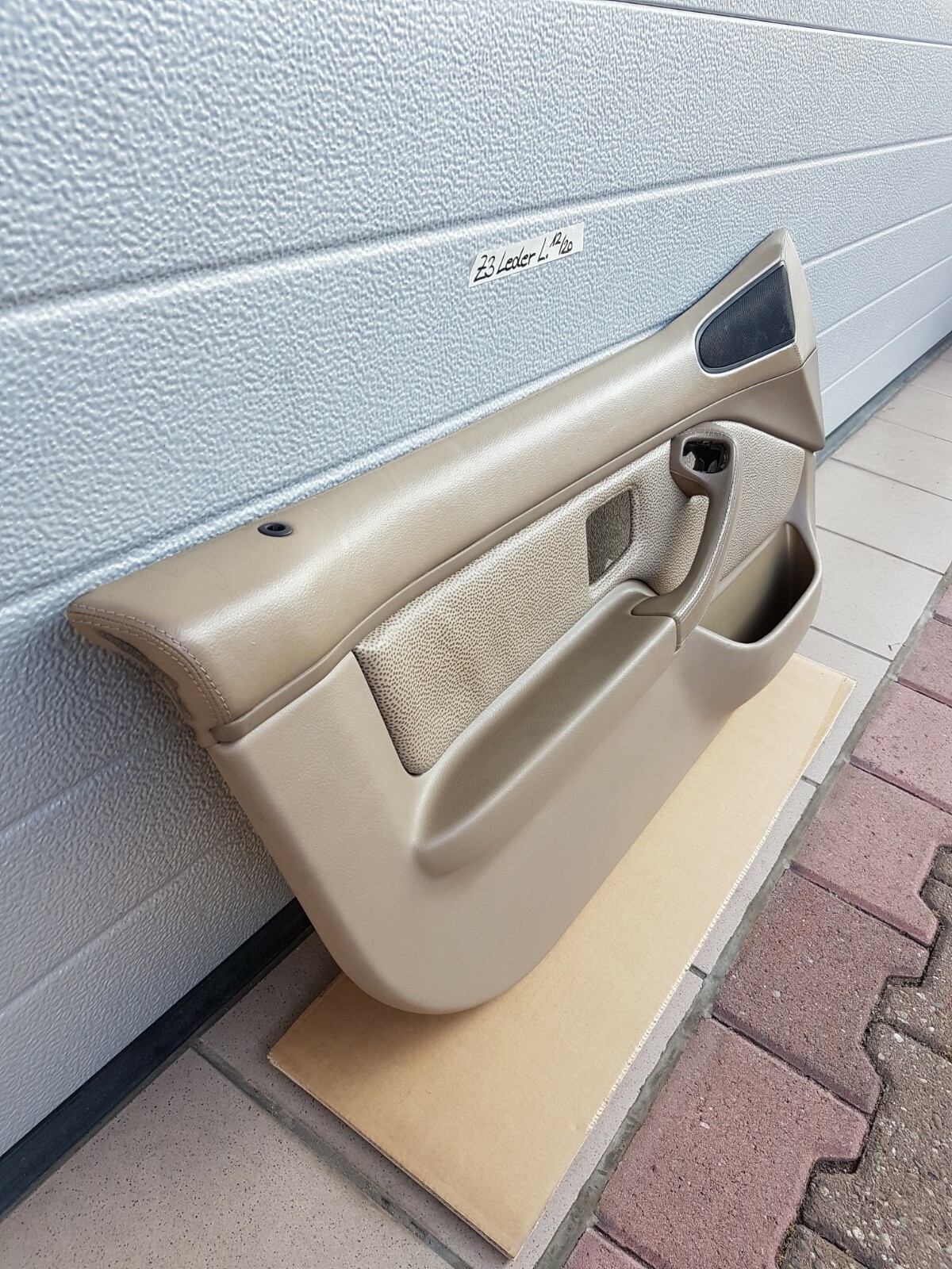 BMW Z3 Roadster Tür Verkleidung Türtafel Tür Pappe Voll Leder + Griff beige – Bild 4
