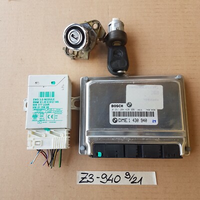 BMW Z3 Motorsteuergerät 1430940 EWS Modul 6912145 + Zünd Schloss Schlüssel Chip – Bild 1