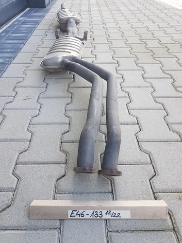 BMW E46 Auspuff Endschalldämpfer Endtopf + Mittelschalldämpfer 1722132 ABHOLUNG