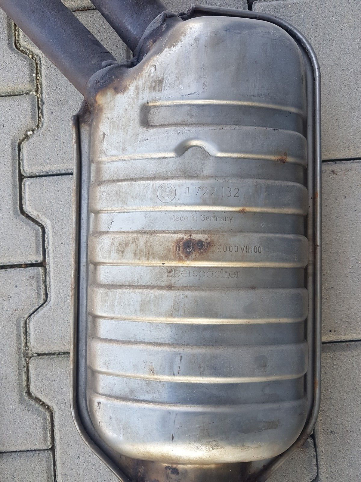 BMW E46 Auspuff Endschalldämpfer Endtopf + Mittelschalldämpfer 1722132 ABHOLUNG