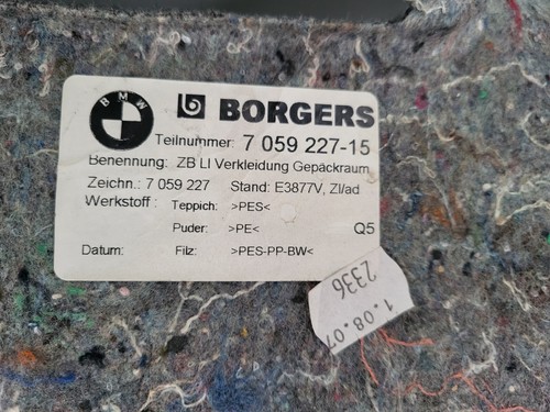 BMW E90 Kofferraum Verkleidung Gepäckraum Abdeckung LINKS 7059227 – Bild 3