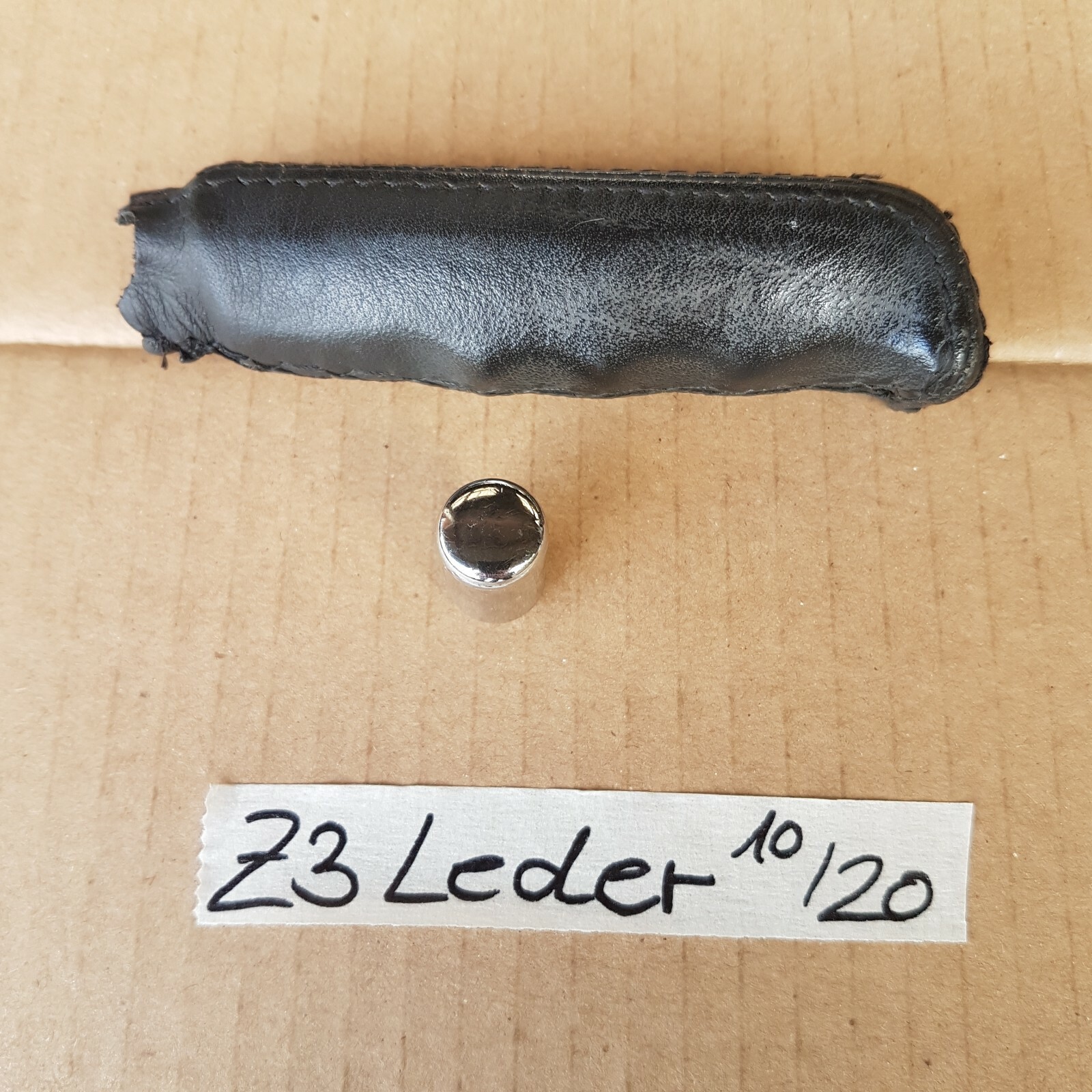 BMW Z3 Roadster + Coupe Leder Griff für Handbremse mit Chrom Knopf – Bild 1