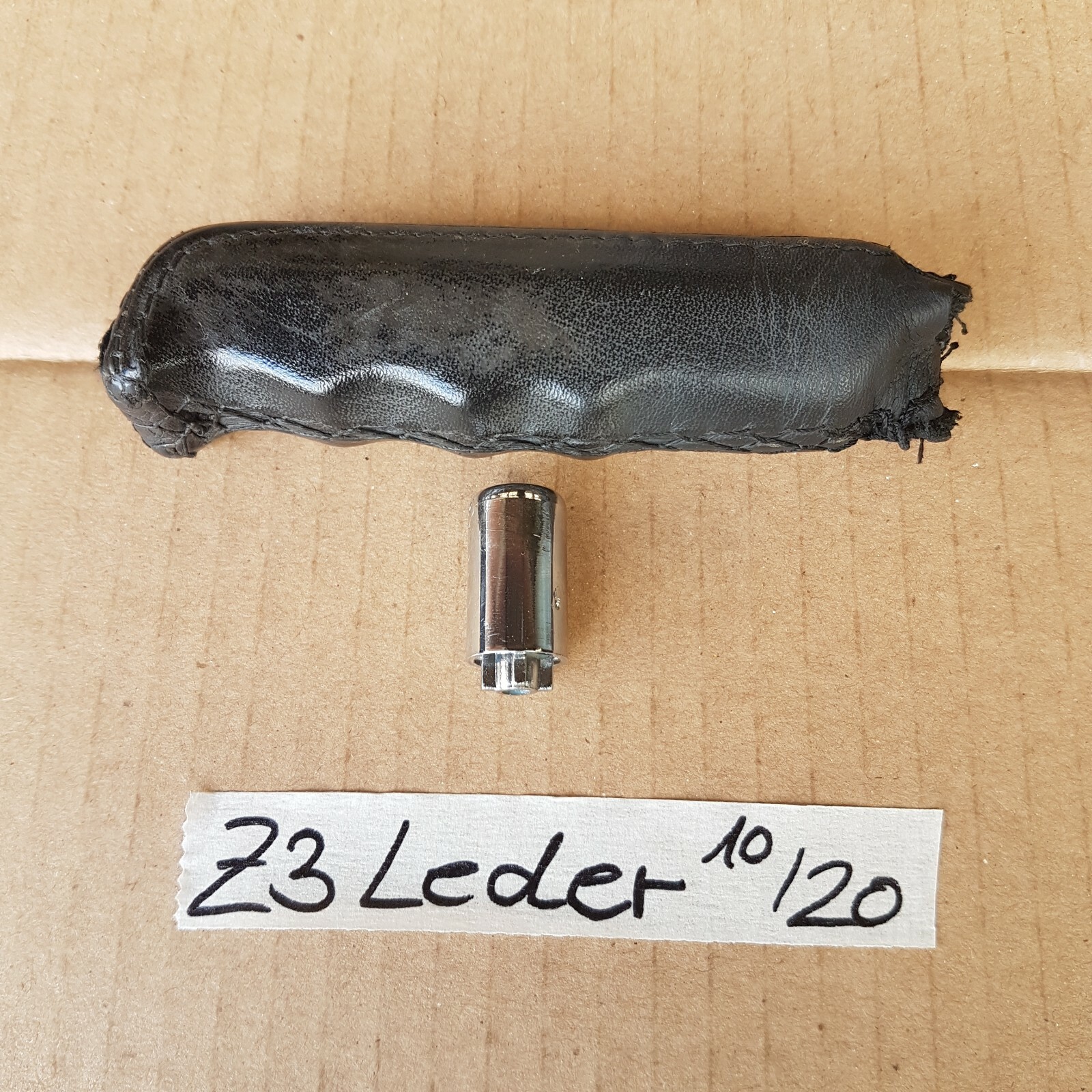 BMW Z3 Roadster + Coupe Leder Griff für Handbremse mit Chrom Knopf – Bild 2