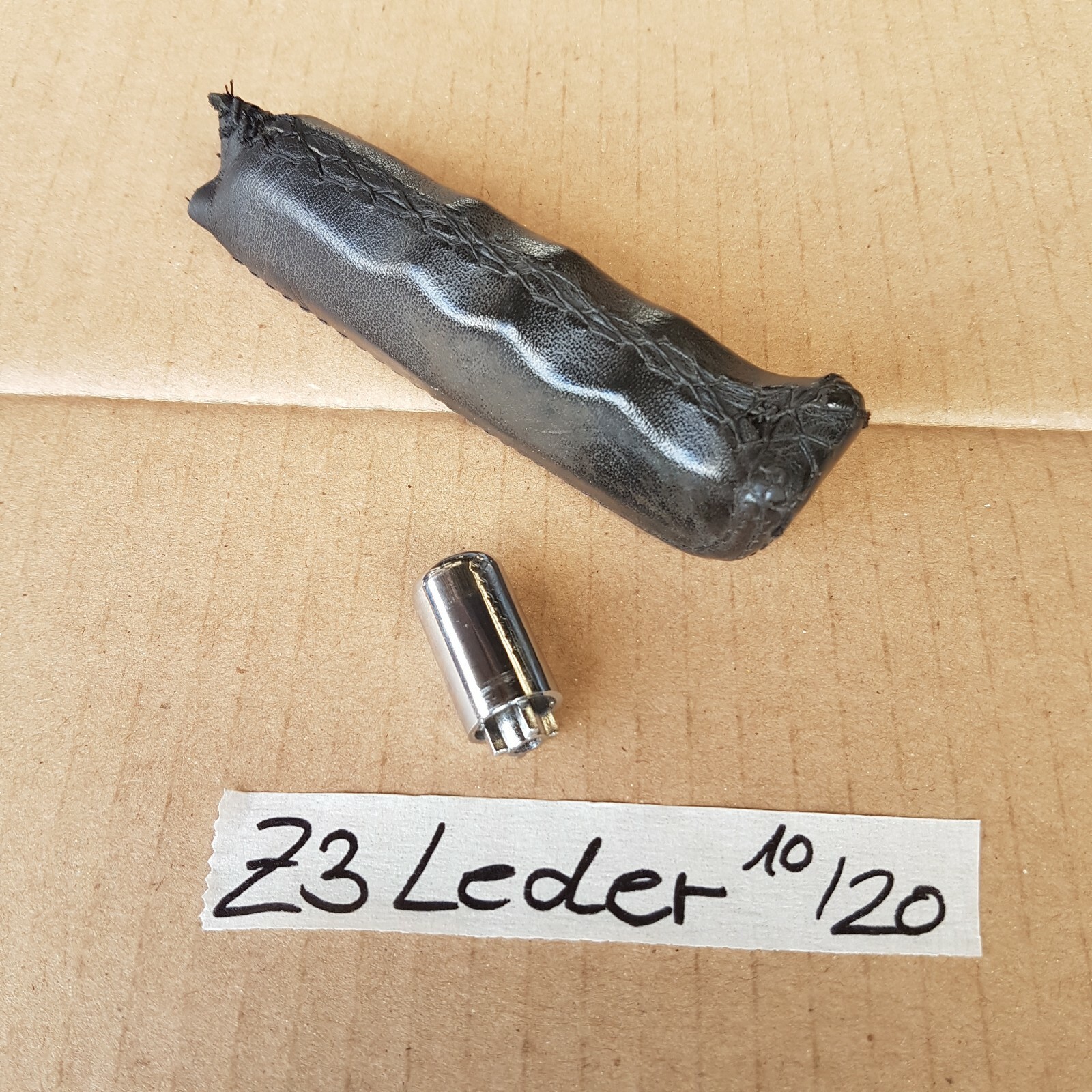 BMW Z3 Roadster + Coupe Leder Griff für Handbremse mit Chrom Knopf – Bild 4