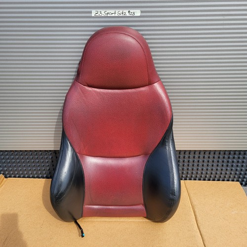 BMW Z3 Bei Fahrer Sport Sitz Oberteil Leder Rot Schwarz Rückenlehne Sitzheizung – Bild 1