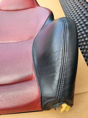 BMW Z3 Bei Fahrer Sport Sitz Oberteil Leder Rot Schwarz Rückenlehne Sitzheizung – Bild 15