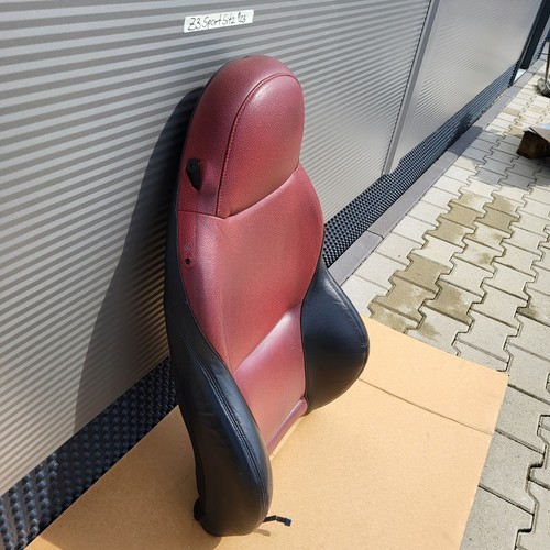 BMW Z3 Bei Fahrer Sport Sitz Oberteil Leder Rot Schwarz Rückenlehne Sitzheizung – Bild 3