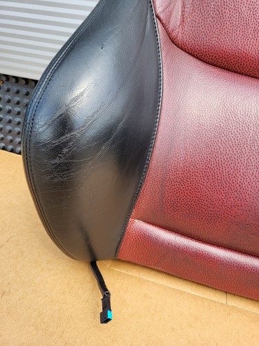 BMW Z3 Bei Fahrer Sport Sitz Oberteil Leder Rot Schwarz Rückenlehne Sitzheizung – Bild 9