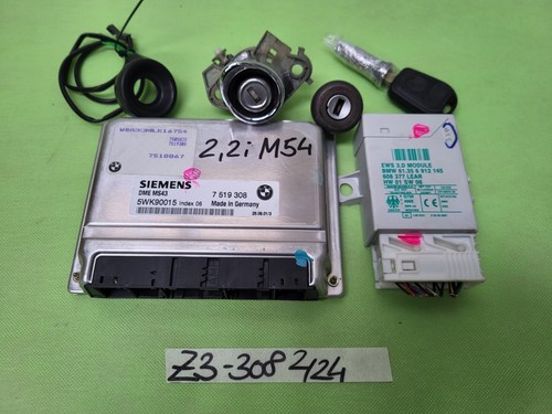 BMW Z3 Motorsteuergerät 7519308  2,2 i Wegfahrsperre EWS Modul Zündschloss M54 – Bild 1