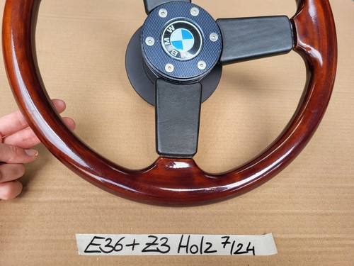 BMW E30 + Z1  + Z3 Holz Lenkrad mit Leder / Classic Lenker – Bild 6