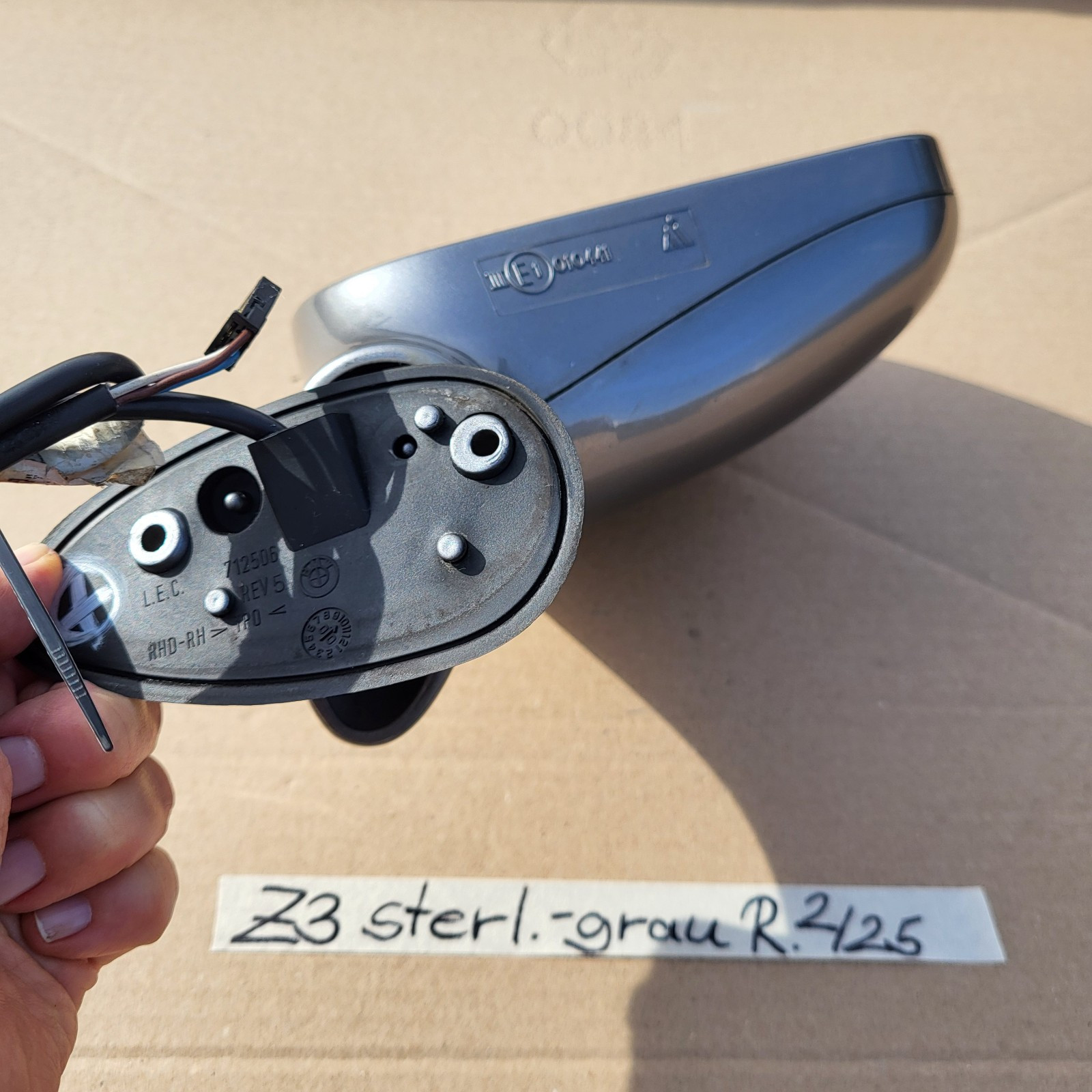 BMW Z3 Roadster Coupe Seiten Außen Spiegel RECHTS sterling Grau Metallic RHD – Bild 8