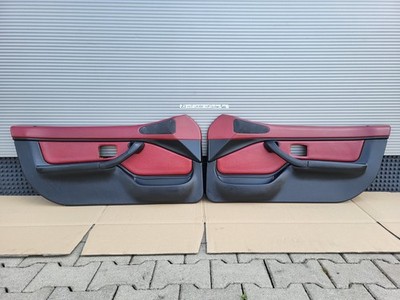 BMW Z3 Roadster  Tür Verkleidung Voll Leder Rot Schwarz R+L + Türgriff ABHOLUNG – Bild 1