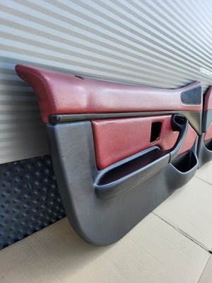 BMW Z3 Roadster  Tür Verkleidung Voll Leder Rot Schwarz R+L + Türgriff ABHOLUNG – Bild 16