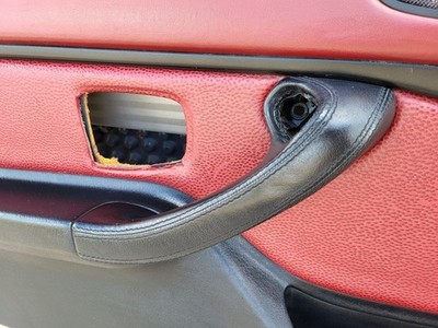 BMW Z3 Roadster  Tür Verkleidung Voll Leder Rot Schwarz R+L + Türgriff ABHOLUNG – Bild 19