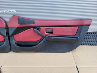 BMW Z3 Roadster  Tür Verkleidung Voll Leder Rot Schwarz R+L + Türgriff ABHOLUNG – Bild 2