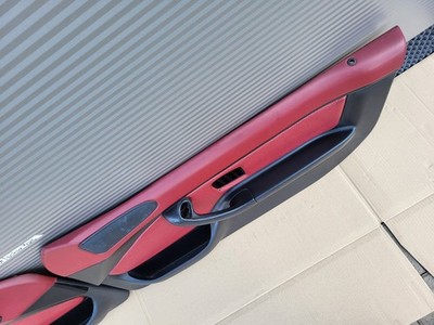 BMW Z3 Roadster  Tür Verkleidung Voll Leder Rot Schwarz R+L + Türgriff ABHOLUNG – Bild 3