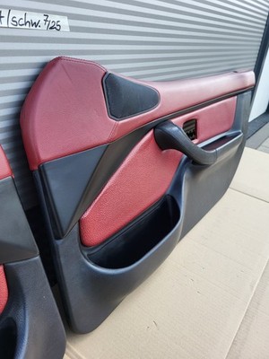 BMW Z3 Roadster  Tür Verkleidung Voll Leder Rot Schwarz R+L + Türgriff ABHOLUNG – Bild 5