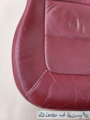 BMW Z3 Roadster Fahrer Sitz Unterteil Leder rot Bezug + Polster + Sitzheizung – Bild 4