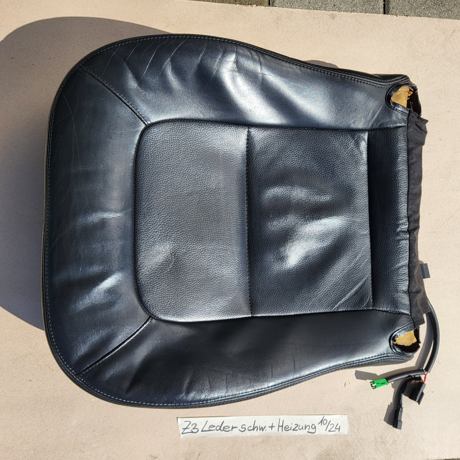 BMW Z3 Roadster Bei Fahrer Sitz Kissen Unterteil Leder point schwarz Sitzheizung – Bild 1