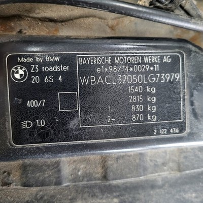 BMW Z3 Roadster Coupe Seiten Außen Spiegel LINKS Stahl Grau Metallic RHD