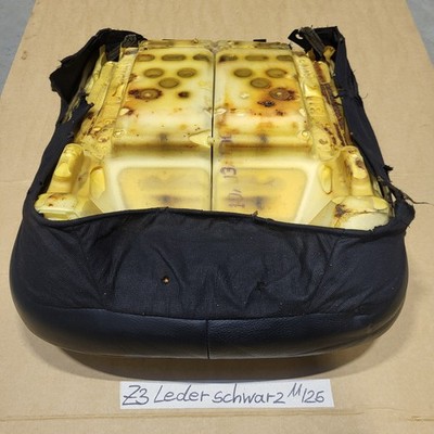 BMW Z3 Roadster Fahrer Sitz Kissen Polster + Bezug Leder schwarz OHNE Heizung