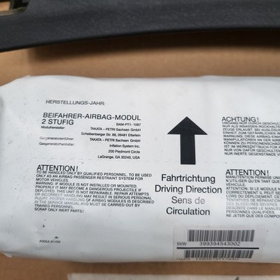BMW E46 Cabrio Beifahrer-Airbag-Modul eingebaut mit Armaturenbrett Verkleidung