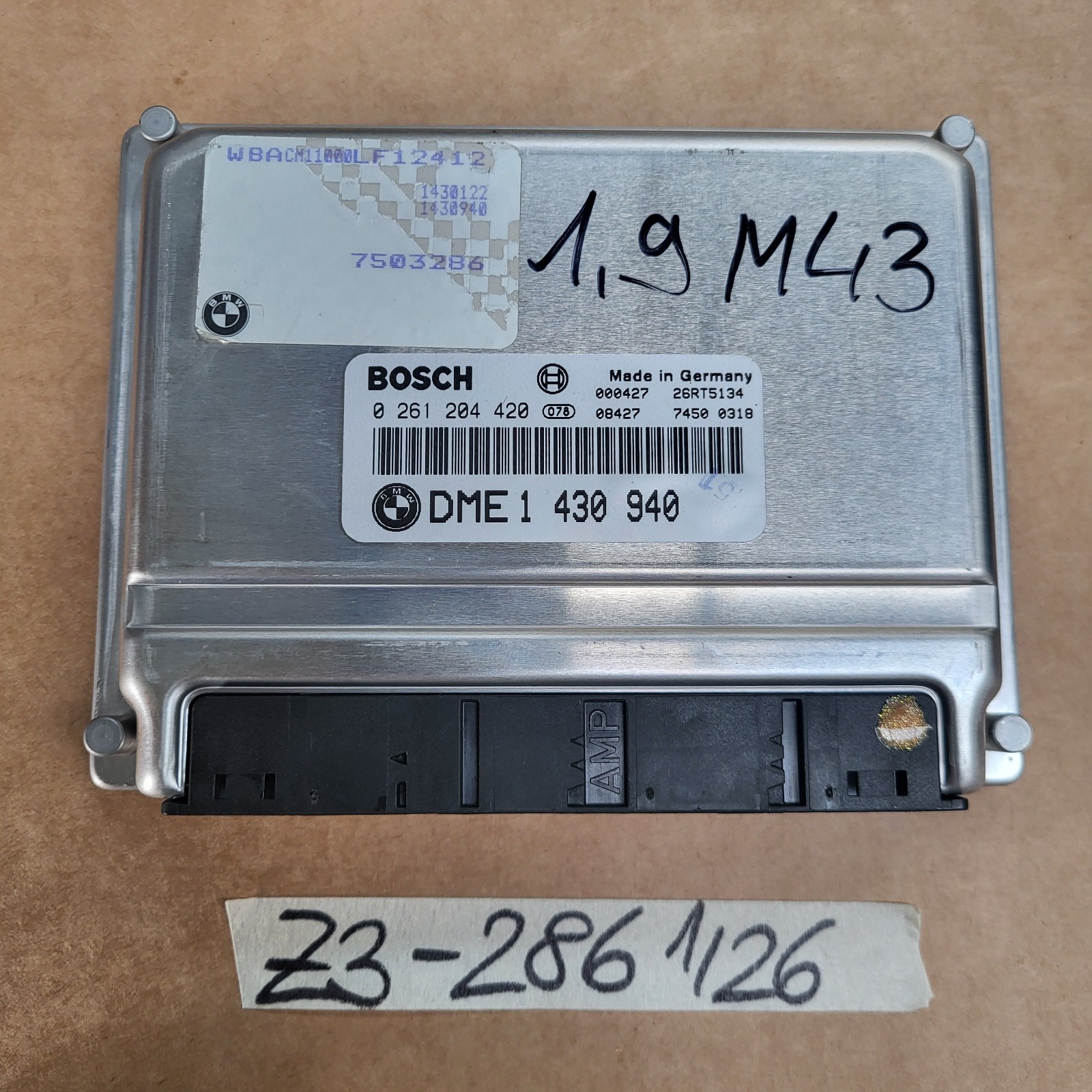 BMW Z3 Motorsteuergerät 7503286 Grund Modul 1430940 + EWS 4101593 + Schlüssel