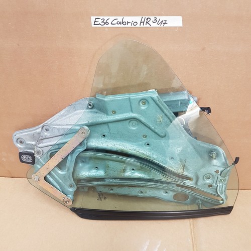 original  BMW 3er E36 Cabrio Seiten Fenster Glas Scheibe + Motor HINTEN RECHTS – Bild 2