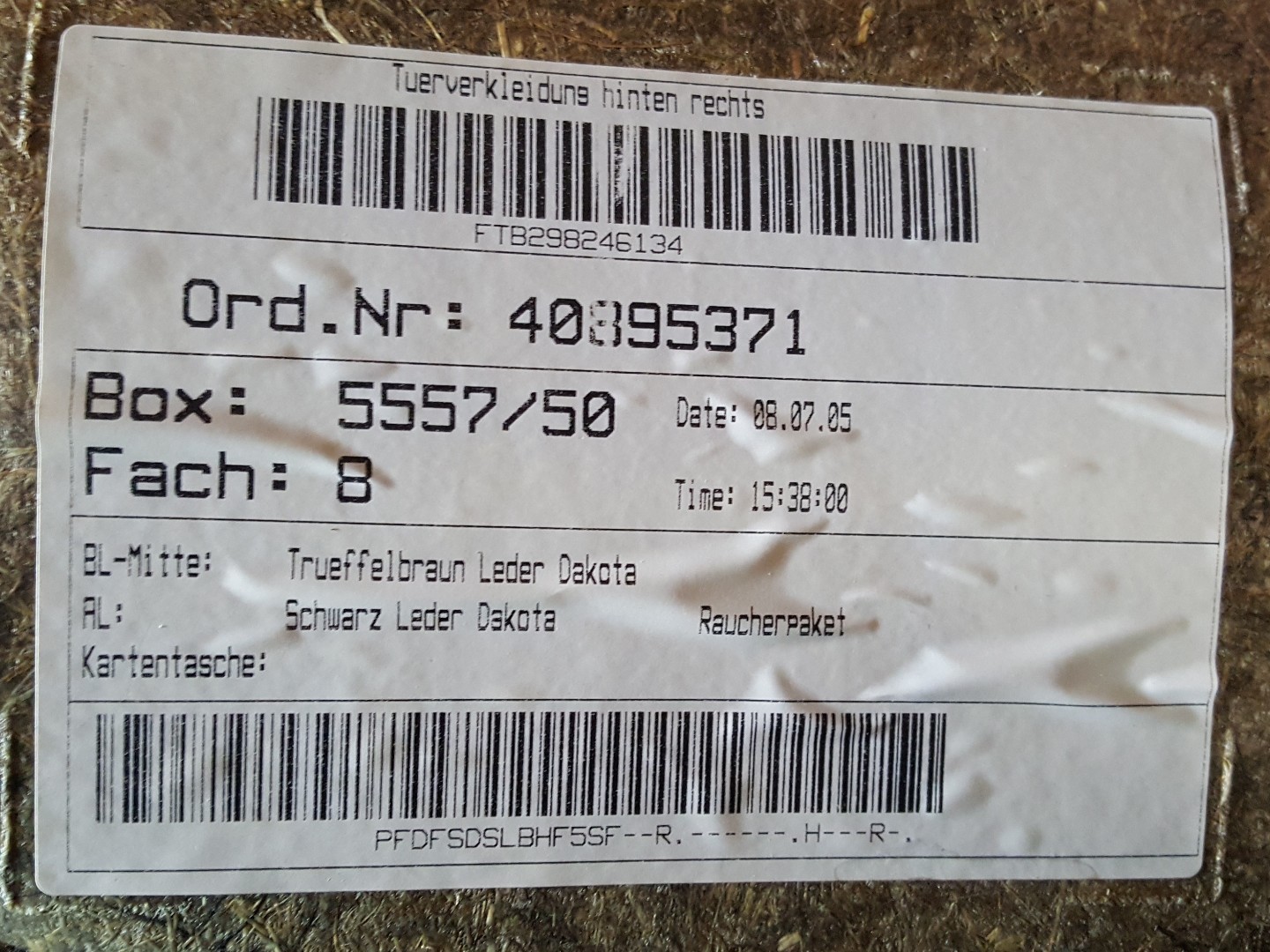 BMW E60 E61 Tür Verkleidung hinten rechts ODER links Leder trüffel braun – Bild 2