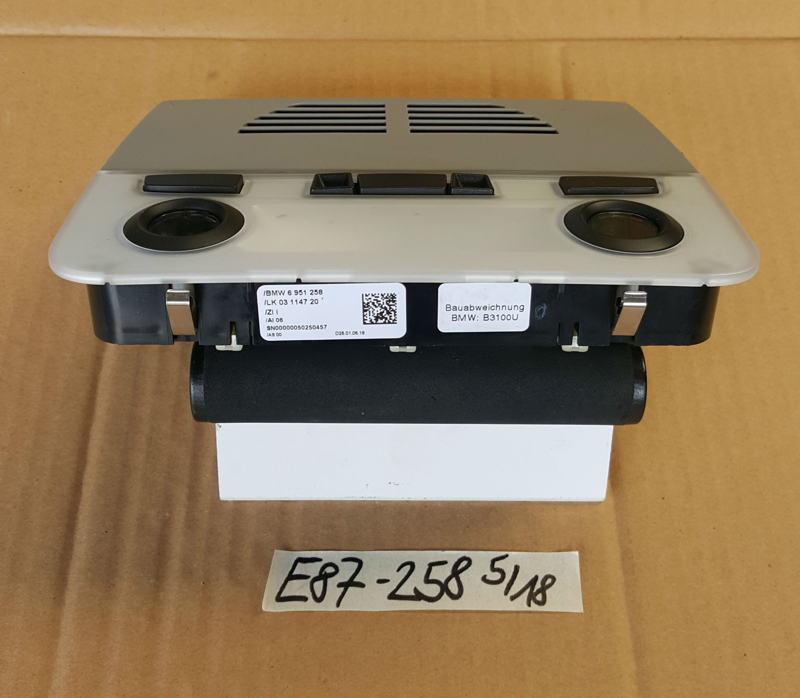 BMW E92 E82 Leselampe grau Innenleseleuchte Schaltzentrum Dach Himmel 6951258 – Bild 2