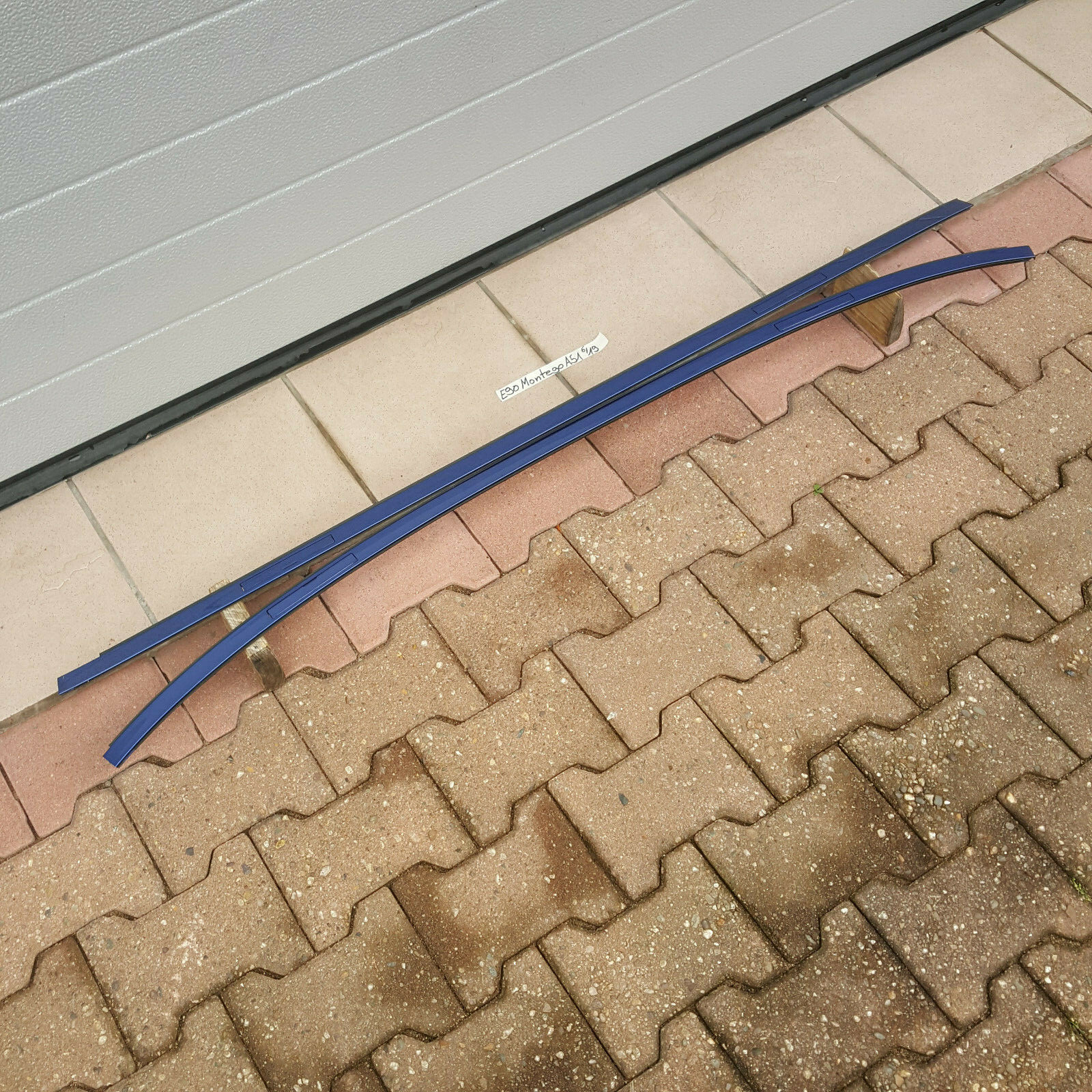 BMW E90 Dach Leiste Dachleisten Zierleisten Dachreling Montego Blau Metallic A51 – Bild 1