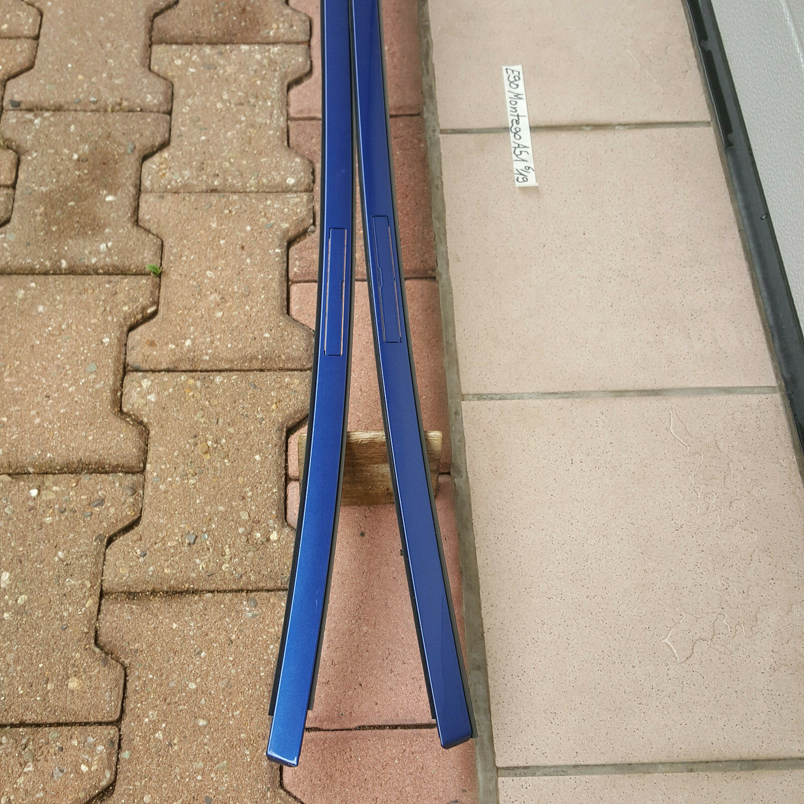 BMW E90 Dach Leiste Dachleisten Zierleisten Dachreling Montego Blau Metallic A51 – Bild 3