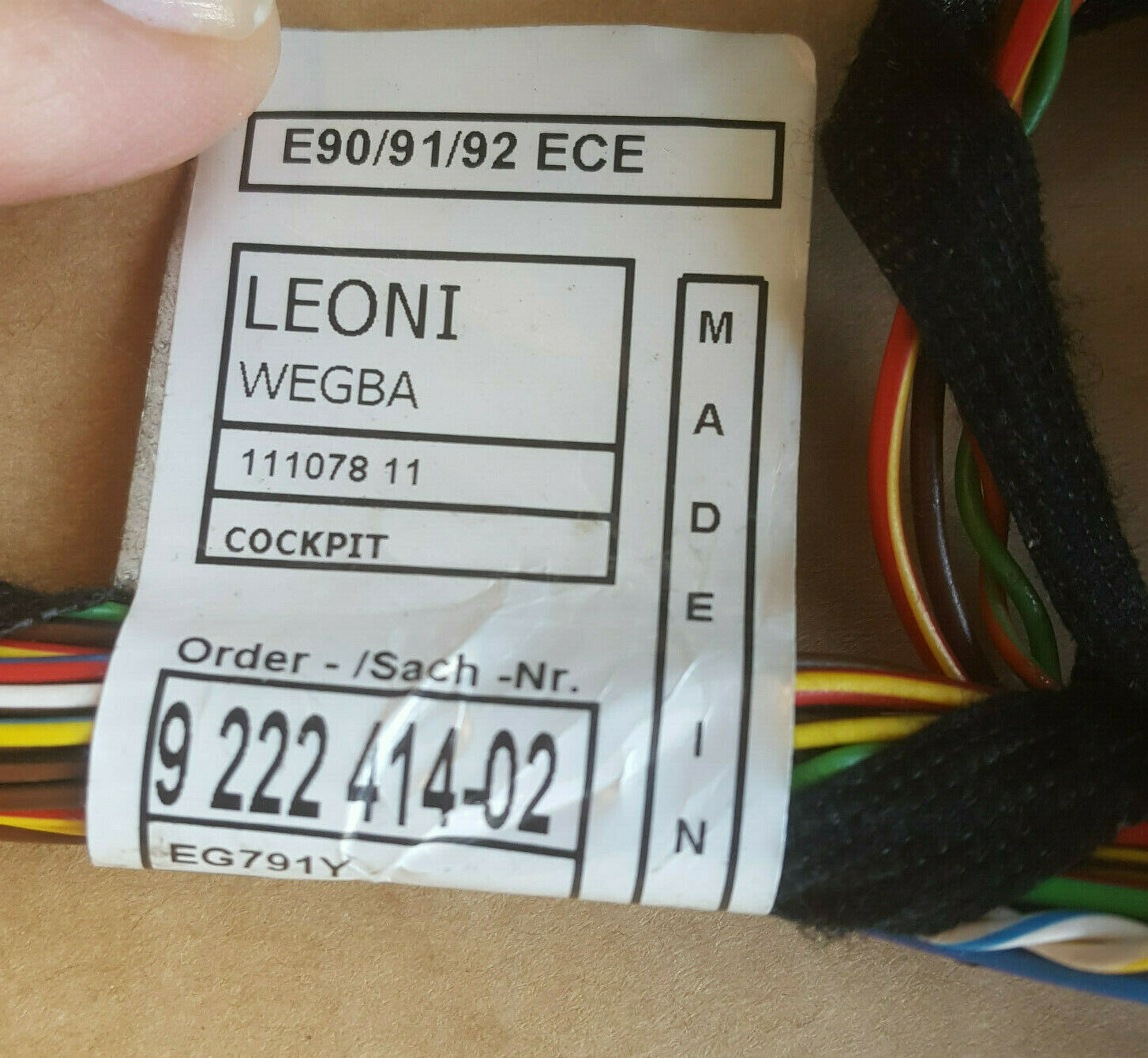 BMW E92 E93 M3 Cockpit Kabel 9222414 Armaturenbrett Kabelbaum 6928670 – Bild 4
